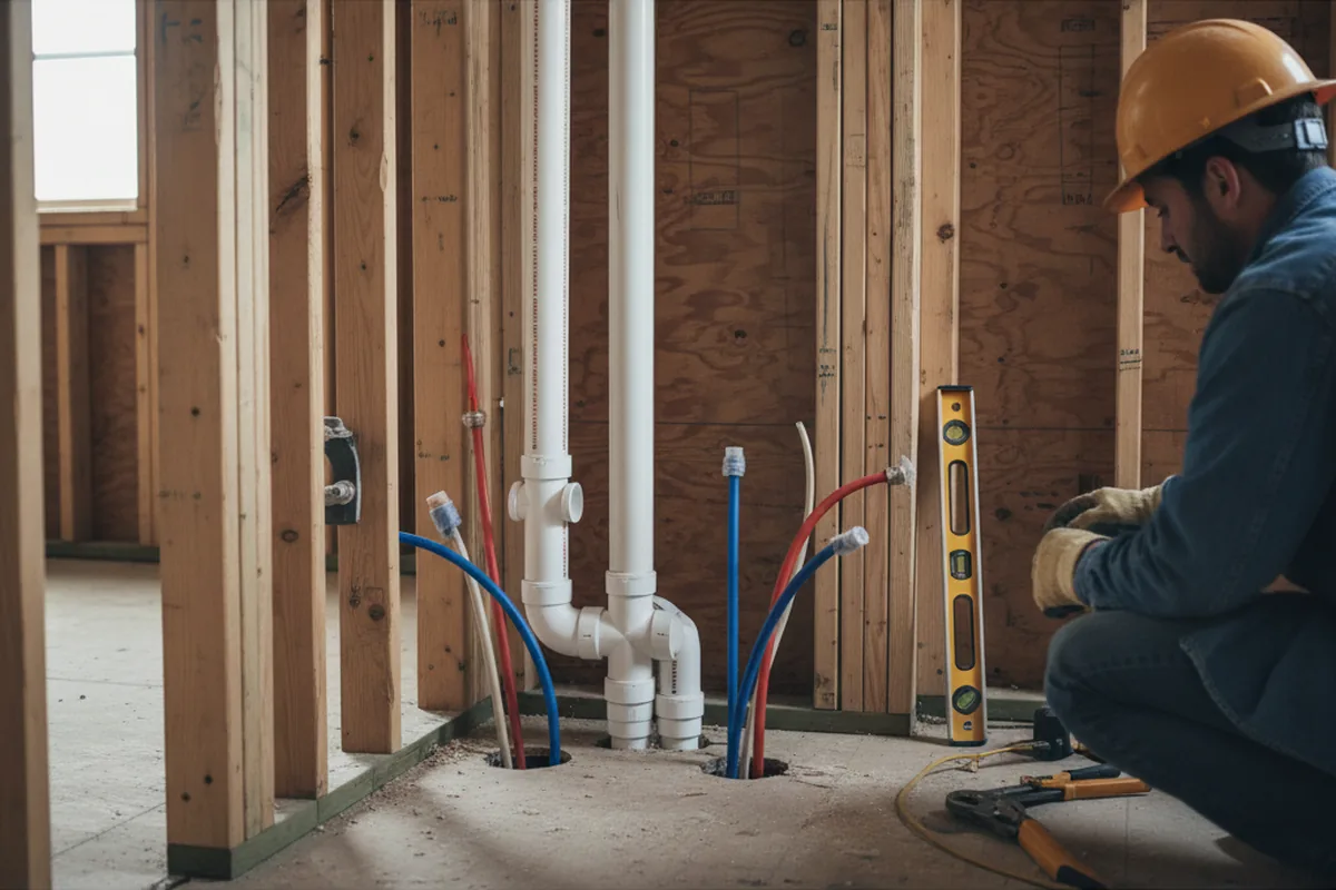 Drain and supply rough-in during Garbage Disposal Repair in Jacksonville Beach